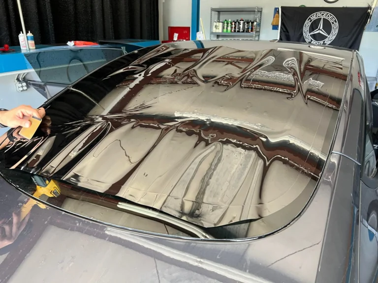 Grey-Tesla-with-Rear-Window-Tinting-during-scaled